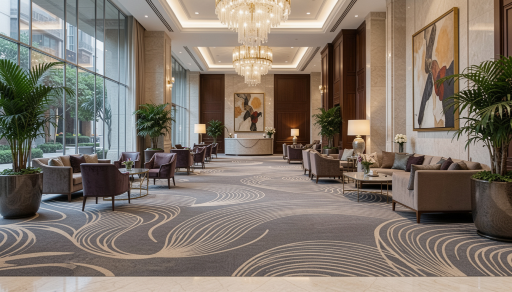 Nylon Carpets in luxury hotel lobby
