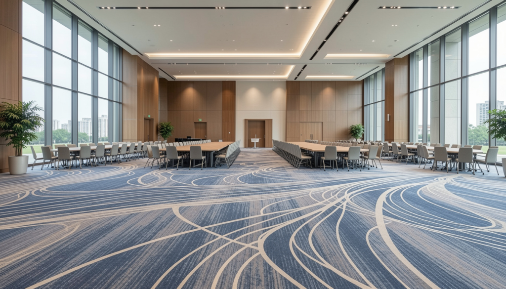 Luxury Carpets in the UAE displayed in a luxury hotel entrance with classic decor.
