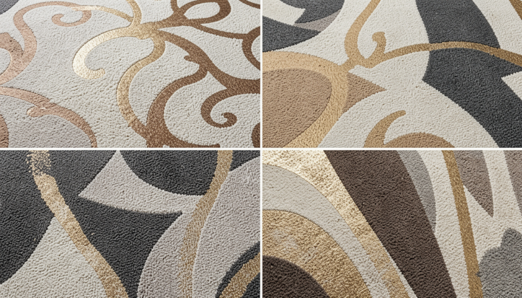 Custom Carpet with elegant abstract patterns and soft neutral tones